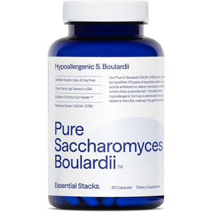 Essential Stacks Saccharomyces Boulardii Probiotics (Non-Gmo & Gluten Free) - 5 Billion Cfus for Gut Health (60 Capsules)