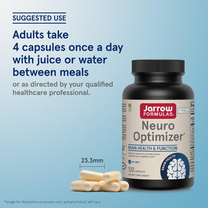 Jarrow Formulas Neuro Optimizer with 7 Neuro-Nutrient Ingredients, Dietary Supplement for Brain Health, Function, and Antioxidant Support, 120 Capsules, 30 Day Supply