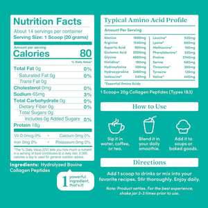 Further Food Unflavored Collagen Peptides Powder - 100% Grass-Fed, Hydrolyzed Type 1 & 3, 20G of Collagen per Serving, Supports Skin, Hair, Nails & Joints, 9.88 Oz