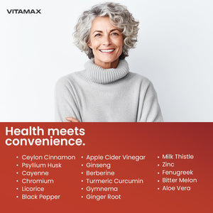 Ceylon Cinnamon, Apple Cider Vinegar, Turmeric - Gluco Health Support - Panax Ginseng, Berberine, Bitter Melon Milk Thistle Fenugreek - Non GMO – Made in USA – 60Ct