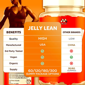 Jelly Lean Gummies, Official Jelly Lean Gummys with All Natural Ingredients, Advanced Jellylean Health and Wellness Vitamin Formula, Maximum Strength Active Lifestyle Multivitamin Support (60 Gummies)