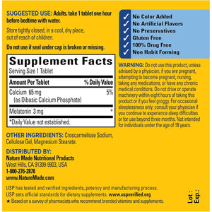 Nature Made Melatonin 3Mg Sleep Aids for Adults, 100% Drug Free Sleep Aid, Sleep Supplements, 240 Tablets, 240 Day Supply