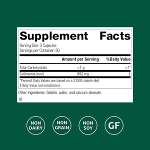 Standard Process Collinsonia Root - Healthy Vascular Tissue Support Supplement - Bladder & Kidney Health Supplement with Collinsonia Root - Supplement to Aid Digestive Health - 150 Capsules