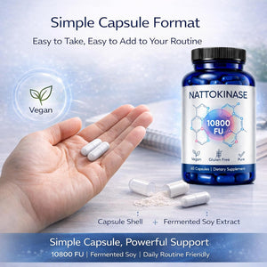 Nattokinase 10800 FU Enzyme Supplement, Ultimate Nattokinase with Fermented Soy Extract Standardized Activity – Plant Based Daily Capsule for Wellness Routine and Active Lifestyle Support (1)