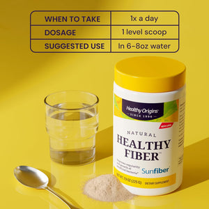 Healthy Origins Healthy Fiber Powder 7.9 Oz (225G) - Featuring Sunfiber Partially Hydrolyzed Guar Gum (PHGG) - Supports Digestive Regularity, Intestinal Health & Prebiotic Care