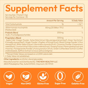GLP-1 Supplement 15-In-1 Complex,Glp1 for Weight Loss GLP 1 Probiotic Powder for Control Appetite and Cravings,Appetite Suppressant,Metabolism Booster 30 Serving Packets