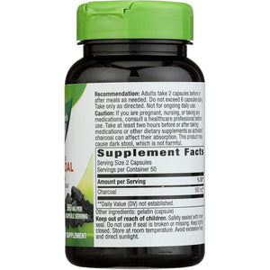 Nature'S Way Activated Charcoal - Charcoal Supplement That Binds Unwanted Materials & Gas* - Alternative to Powder - Gluten-Free & Dairy-Free - 100 Count