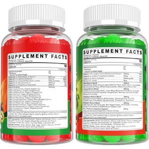 Super Greens Gummies, Daily Green Superfood Supplement W/Spirulina, Chlorella, Mushrooms, Probiotics, Multivitamins, 50+ Super Greens & Veggies Gummies to Boost Immunity, Energy & Gut Health, 120Cts