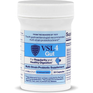 VSL4® Gut Daily Probiotics for Gut Health - 30B Cfus, Multi-Strain Digestive Support for Women & Men, Promotes Gut Balance & Regularity, Potent, Shelf-Stable Probiotic Supplement, 30 Capsules