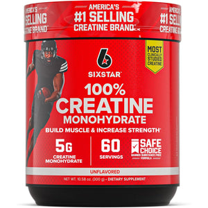 Six Star 100% Creatine Monohydrate Powder - Unflavored Micronized Creatine Monohydrate Supplement for Workout Performance, Muscle Building & Strength - Creatine Powder for Women & Men - 60 Servings
