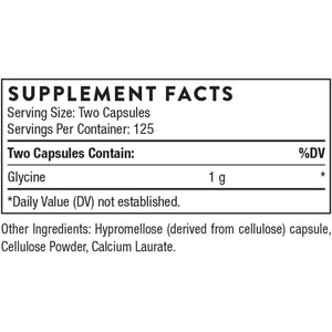 THORNE - Glycine - Supports Relaxation, Stress Management, Detoxification & Healthy Muscle Function* - Amino Acid Supplement - Third-Party Certified - Gluten, Dairy & Soy-Free - 250 Capsules