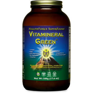 HEALTHFORCE SUPERFOODS Vitamineral Green - Mineral Supplement for Immune & Thyroid Support - Green Powder Supplement with Ingredients from the Land - Gluten-Free & Vegan - 500 Grams