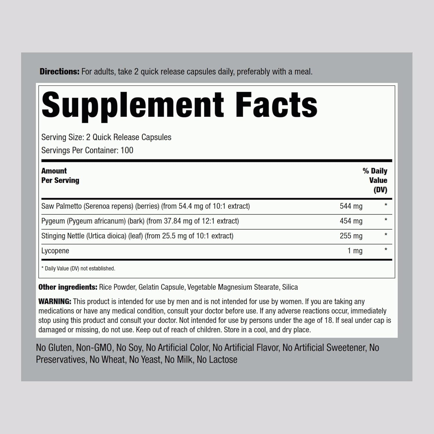 Piping Rock Prostate Supplement for Men | Herbal Complex | 200 Capsules