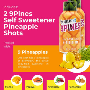 Sugar Splash Taste Sweeter down There - 2 Taste Changing Tablets, 2 9Pines Pineapple Shots & 1 DEEP Gag Suppressing Sucker Date Night Pack - Body Fluid Sweetener and Flavor Enhancer