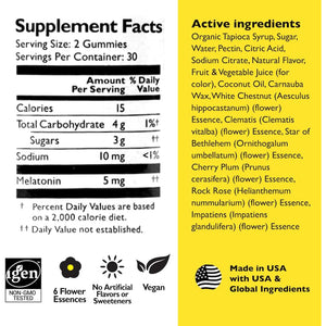 Bach RESCUE plus Melatonin Sleep Gummies, Natural Strawberry Flavor, Sleep Aid, Dietary Supplement, Vegan, Gluten-Free, No Artificial Flavors, Colors, 60 Count