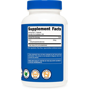 Nutricost DHEA 25Mg, 240 Capsules - Gluten Free, Soy Free, Non-Gmo, Supplement