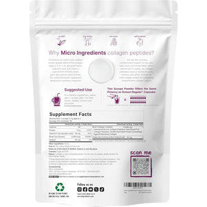 Micro Ingredients Multi Collagen Peptides Powder, 2Lb – Hydrolyzed Type I,II,III,V,X with Biotin, Hyaluronic Acid, Vitamin C – Unflavored Collagen for Women & Men, Easy Dissolve, 82 Servings