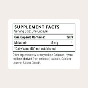 THORNE - Melaton-5-5 Mg Melatonin Supplement - Supports Normal Circadian Rhythms, Restful Sleep & Relaxation* - Third-Party Certified - Gluten, Dairy & Soy-Free - 60 Capsules