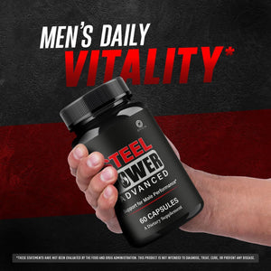 Steel Power - Steel Power Pills All Natural Maximum Strength, Daily Steelpower Capsules Premium Advanced Support Formula for Overall Health & General Wellness, 60 Capsules for 1 Month