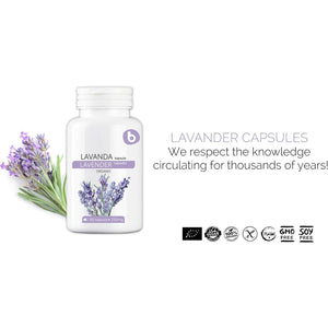 Organic Lavender Capsules - Lavender Pills for Relaxation and Balance - Supports Calm Mind and Body - Natural Supplement - Non-Gmo, Gluten-Free – 90 Vegan Capsules
