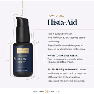 Quicksilver Scientific Nanoemulsified Hista-Aid - Flavonoids to Help Maintain Healthy Histamine Levels - Liposomal Vitamin C, DIM, Luteolin & Quercetin Liquid (50Ml)