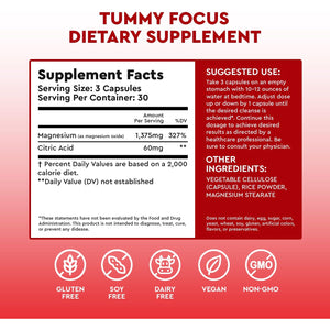 JJ Smith Tummy Focus – Digestive Cleanse Supplement with Ozonated Oxygenated Magnesium – Supports Digestion, Regularity, Bloating, Gut Balance, Nutrient Absorption, Energy & a Flatter Belly