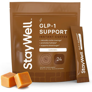 Slim Coffee GLP-1 Supplement | GLP 1 Booster to Control Appetite and Cravings | Great Tasting Metabolic Support - Coffee Bean Extract, Green Tea, Yerba Mate (Caramel)