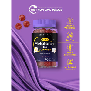 Carlyle Kids Melatonin Gummies | 1 Mg 70 Count | Fruit Flavor Gummy | Vegan, Non-Gmo, Gluten Free