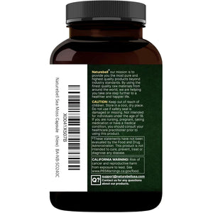 Naturebell 3-In-1 Sea Moss - 240 Vegetarian Capsules - Sea Moss Complex with Organic Bladderwrack & Organic Burdock Root - Healthy Digestion, Vitality & Immune Support*