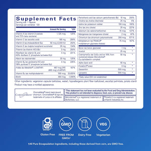 Pure Encapsulations O.N.E. Multivitamin - Once Daily Multivitamin with Antioxidant Complex Metafolin, Coq10, and Lutein to Support Vision, Cognitive Function, and Cellular Health* - 120 Capsules