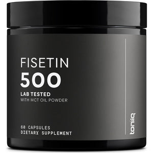 Toniiq Ultra High Purity Fisetin 500Mg - 98%+ Higly Purified & Bioavailable Fisetin Supplement with MCT Oil for Absorption - Third-Party Tested Senolytic Supplements for Aging Support - 60 Capsules