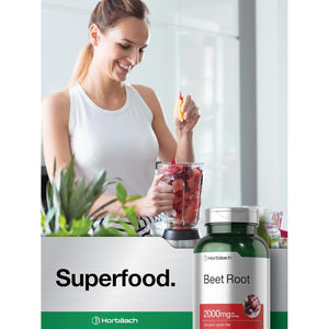 Horbäach Beet Root Powder Capsules | 220 Pills | Herbal Extract | Non-Gmo, Gluten Free Supplement