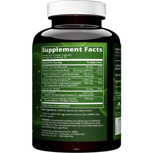 MRM Nutrition Vegan Bone Maximizer- for Women & Men - Calcium & Mineral Complex with Organic Calcified Algae, Vitamin D3, Vitamin K1 & K2, Magnesium, & Zinc for Healthy Bones, Supplement - 30 Servings