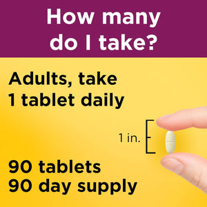 Nature Made Multivitamin for Women 50+ No Iron, Multivitamins for Women 50 Plus, Daily Nutritional Support, Nature Made Multi Vitamins, 90 Tablets, 90 Day Supply