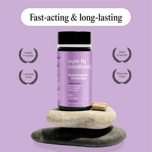 MINDHONEY | SYNC 60 Count, Premium All-In-One Adaptogenic Supplement | Relaxation, Mood Balance, Stress | Magnesium, Ashwagandha, Nootropics, Adaptogens, Minerals & Vitamins