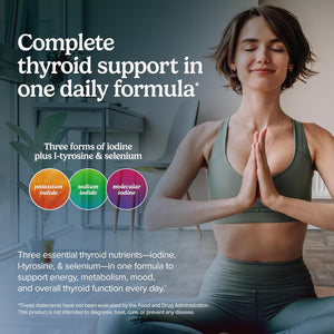 Terry Naturally Thyroid Care plus - Iodine + L-Tyrosine, 60 Capsules - Thyroid Support Supplement with Selenium, Promotes Energy & Metabolism - Non-Gmo, Gluten-Free, Kosher - 30 Servings