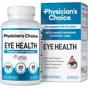Physician'S Choice Eye Health - Lutein, Zeaxanthin & Bilberry Extract - Supports Eye Strain, Dry Eyes, and Vision Health - 2 Award-Winning Clinically Proven Eye Vitamin Ingredients - Carotenoid Blend