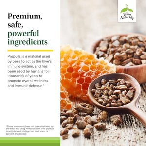 Terry Naturally Propolis Extract EP300 - Upper Respiratory & Immune System Support Supplement - Child & Adult Supplement with Bee Propolis Extract - 60 Capsules