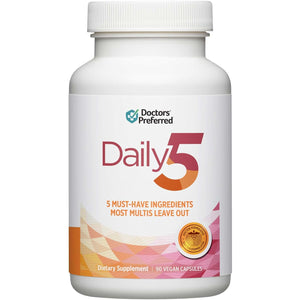 DOCTORS' PREFERRED Daily5 Multivitamin for Women and Men, Clinically Validated Ingredients, Heart, Joints, Circulation, 90 Vegan Capsules
