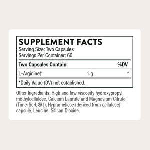 THORNE - L-Arginine - Sustained-Release - Supports Heart Health, Nitric Oxide Production, Exercise Capacity & Optimal Blood Flow* - Third-Party Certified - Gluten, Dairy & Soy-Free - 120 Capsules