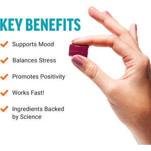 Force Factor Happy Mood, Mood Support and Balance Supplement to Support Happiness, Positivity, and Stress, Made with Magnesium, Saffron, Zembrin, Non-Gmo, Tropical Fruit Flavor, 30 Soft Chews