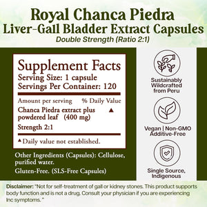 Whole World Botanicals Royal Chanca Piedra Herbal Supplement – Traditional Amazon Herb (120 Vegan Capsules, Liver Vegan Capsules)