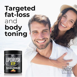 LIPORUSH NDS Nutrition XTP Thermogenic Fat Burner with L-Carnitine - Energy, Focus, and Appetite Control - Extreme Thermogenic Fat Burning Powder Weight Loss - Strawberry Lemonade (45 Servings)
