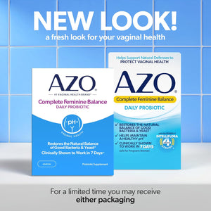 AZO Complete Feminine Balance Daily Vaginal Probiotics for Women, Clinically Proven to Help Protect Vaginal Health, Helps Balance Ph and Yeast, 30 Count