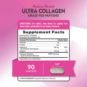 Nature'S Truth Collagen Peptides | 90 Caplets | Type 1 and 3 with Vitamin C | Grass Fed, Non-Gmo & Gluten Free Supplement