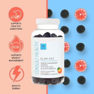Consult Health Elimi-Fat Apple Cider Vinegar Morosil Weight Management Gummies - Supports Weight Loss- Gluten Free, Keto, Vegan - Citrus Flavor 120 Count