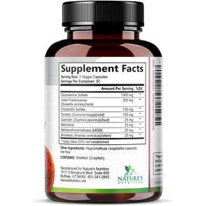 Glucosamine Chondroitin MSM - Joint Support Supplement for Joint Mobility and Cartilage Support for Men and Women - Triple Strength Glucosamine Supplements with Turmeric & Boswellia - 240 Capsules