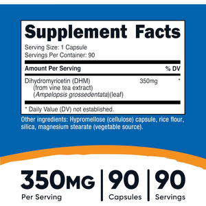 Nutricost Dihydromyricetin (DHM) Capsules (350Mg, 90 Capsules) - Vegan, Non-Gmo, 90 Servings