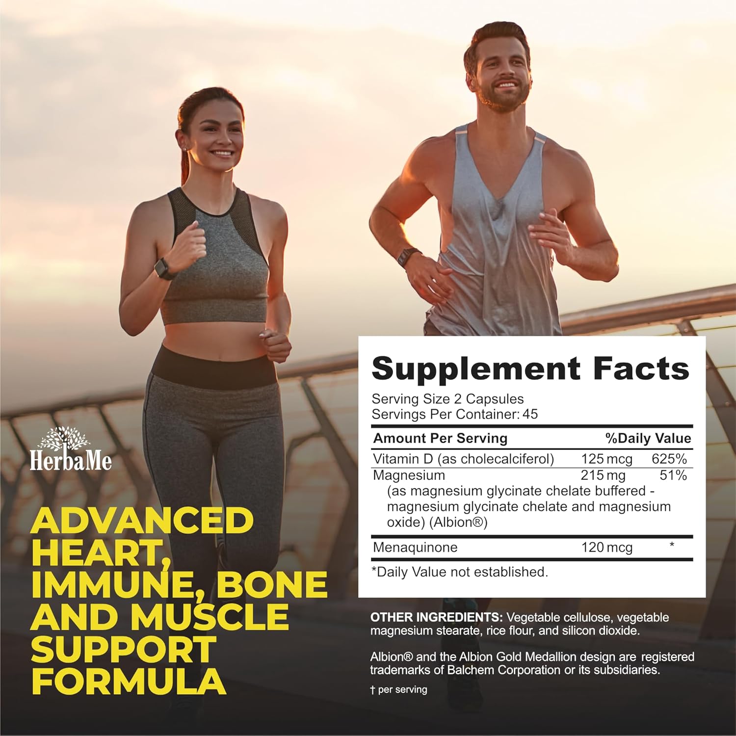Vitamin D3 5000 IU + K2 with Magnesium Bisglycinate for Max Absorption | 90 Capsules