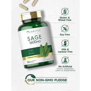Carlyle Sage Supplement | 180 Capsules | High Potency | Non-Gmo, Gluten Free